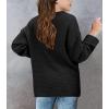 imageBatermoon Girls Button Neck Pullover Sweaters Long Sleeve Loose Fit Fall Knit Jumper Tops Black