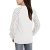 imageBatermoon Girls Long Sleeve Shirts Lace Loose Fit Casual Crewneck Blouses Tops 514 YearsAwhite