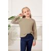 imageBatermoon Girls Long Sleeve Shirts Lace Loose Fit Casual Crewneck Blouses Tops 514 YearsBeige