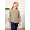 imageBatermoon Girls Long Sleeve Shirts Lace Loose Fit Casual Crewneck Blouses Tops 514 YearsBeige