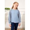 imageBatermoon Girls Long Sleeve Shirts Lace Loose Fit Casual Crewneck Blouses Tops 514 YearsBlue