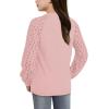 imageBatermoon Girls Long Sleeve Shirts Lace Loose Fit Casual Crewneck Blouses Tops 514 YearsLight Pink