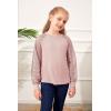 imageBatermoon Girls Long Sleeve Shirts Lace Loose Fit Casual Crewneck Blouses Tops 514 YearsLight Pink