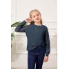 imageBatermoon Girls Long Sleeve Shirts Lace Loose Fit Casual Crewneck Blouses Tops 514 YearsNavy Blue