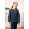 imageBatermoon Girls Long Sleeve Shirts Lace Loose Fit Casual Crewneck Blouses Tops 514 YearsNavy Blue