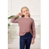 imageBatermoon Girls Long Sleeve Shirts Lace Loose Fit Casual Crewneck Blouses Tops 514 YearsPink