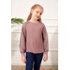 imageBatermoon Girls Long Sleeve Shirts Lace Loose Fit Casual Crewneck Blouses Tops 514 YearsPink