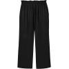 imageBatermoon Girls Pants Paper Bag Elastic Waist Wide Leg Loose Trousers with PocketBlack