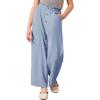 imageBatermoon Girls Pants Paper Bag Elastic Waist Wide Leg Loose Trousers with PocketBlue