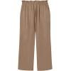 imageBatermoon Girls Pants Paper Bag Elastic Waist Wide Leg Loose Trousers with PocketBrown