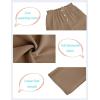 imageBatermoon Girls Pants Paper Bag Elastic Waist Wide Leg Loose Trousers with PocketBrown