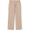 imageBatermoon Girls Pants Paper Bag Elastic Waist Wide Leg Loose Trousers with PocketLight Brown