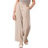 imageBatermoon Girls Pants Paper Bag Elastic Waist Wide Leg Loose Trousers with PocketLight Brown