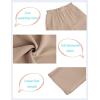 imageBatermoon Girls Pants Paper Bag Elastic Waist Wide Leg Loose Trousers with PocketLight Brown