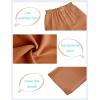 imageBatermoon Girls Pants Paper Bag Elastic Waist Wide Leg Loose Trousers with PocketOrange