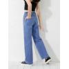 imageGirls Casual Denim Pants High Waisted Wide Leg Jeans with PocketBlue