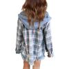 imageGirls Hoodies Kids Long Sleeve Plaid Shirts Button Down Cute Jackets TopsSky Blue