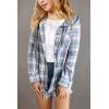 imageGirls Hoodies Kids Long Sleeve Plaid Shirts Button Down Cute Jackets TopsSky Blue