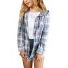 imageGirls Hoodies Kids Long Sleeve Plaid Shirts Button Down Cute Jackets TopsSky Blue