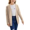 imageGoranbon Girls Cardigan Sweaters Open Front Long Sleeve Casual Sweater Coats with PocketsBeige