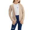 imageGoranbon Girls Cardigan Sweaters Open Front Long Sleeve Casual Sweater Coats with PocketsBeige