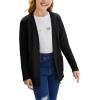 imageGoranbon Girls Cardigan Sweaters Open Front Long Sleeve Casual Sweater Coats with PocketsBlack