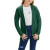 imageGoranbon Girls Cardigan Sweaters Open Front Long Sleeve Casual Sweater Coats with PocketsBlackish Green