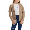 imageGoranbon Girls Cardigan Sweaters Open Front Long Sleeve Casual Sweater Coats with PocketsKhaki