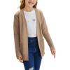 imageGoranbon Girls Cardigan Sweaters Open Front Long Sleeve Casual Sweater Coats with PocketsKhaki