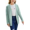 imageGoranbon Girls Cardigan Sweaters Open Front Long Sleeve Casual Sweater Coats with PocketsMint Green