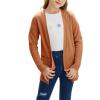 imageGoranbon Girls Cardigan Sweaters Open Front Long Sleeve Casual Sweater Coats with PocketsOrange