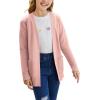 imageGoranbon Girls Cardigan Sweaters Open Front Long Sleeve Casual Sweater Coats with PocketsPink