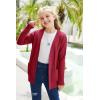 imageGoranbon Girls Cardigan Sweaters Open Front Long Sleeve Casual Sweater Coats with PocketsRed