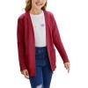 imageGoranbon Girls Cardigan Sweaters Open Front Long Sleeve Casual Sweater Coats with PocketsRed