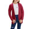 imageGoranbon Girls Cardigan Sweaters Open Front Long Sleeve Casual Sweater Coats with PocketsRed