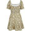 imageGoranbon Girls Summer Floral Dress Kids 2025 Puff Sleeve Square Neck Smocked Flowy Sun DressesAgreen