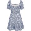 imageGoranbon Girls Summer Floral Dress Kids 2025 Puff Sleeve Square Neck Smocked Flowy Sun DressesAnavy Blue