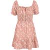 imageGoranbon Girls Summer Floral Dress Kids 2025 Puff Sleeve Square Neck Smocked Flowy Sun DressesApink