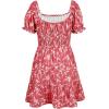 imageGoranbon Girls Summer Floral Dress Kids 2025 Puff Sleeve Square Neck Smocked Flowy Sun DressesAred