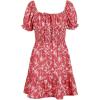 imageGoranbon Girls Summer Floral Dress Kids 2025 Puff Sleeve Square Neck Smocked Flowy Sun DressesAred