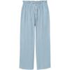 imageBatermoon Girls Pants Paper Bag Elastic Waist Wide Leg Loose Trousers with PocketBlue