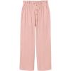 imageBatermoon Girls Pants Paper Bag Elastic Waist Wide Leg Loose Trousers with PocketPink