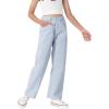 imageGirls Casual Denim Pants High Waisted Wide Leg Jeans with PocketLight Blue