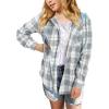 imageGirls Hoodies Kids Long Sleeve Plaid Shirts Button Down Cute Jackets TopsBlue