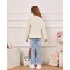 imageBatermoon Girls Button Neck Pullover Sweaters Long Sleeve Loose Fit Fall Knit Jumper Tops White