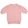 imageBatermoon Girls Puff Short Sleeve Sweaters Crewneck Hollow Out Knit Pullover TopsPink