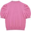 imageBatermoon Girls Puff Short Sleeve Sweaters Crewneck Hollow Out Knit Pullover TopsZbright Pink