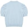 imageBatermoon Girls Puff Short Sleeve Sweaters Crewneck Hollow Out Knit Pullover TopsZlight Blue