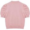 imageBatermoon Girls Puff Short Sleeve Sweaters Crewneck Hollow Out Knit Pullover TopsZpink