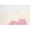 imageBatermoon Girls Pullover Sweaters Long Sleeve Cute Heart Pattern Crewneck Knit Jumper TopsAcream White